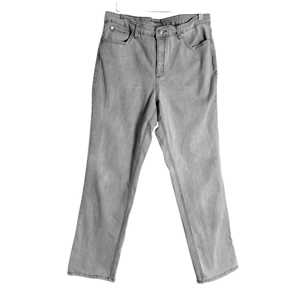 Karl Lagerfeld Gray High Rise Straight Leg Denim Jeans Size 14